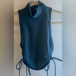 Zara Teal Ruched Bodycon Tank Top Size M